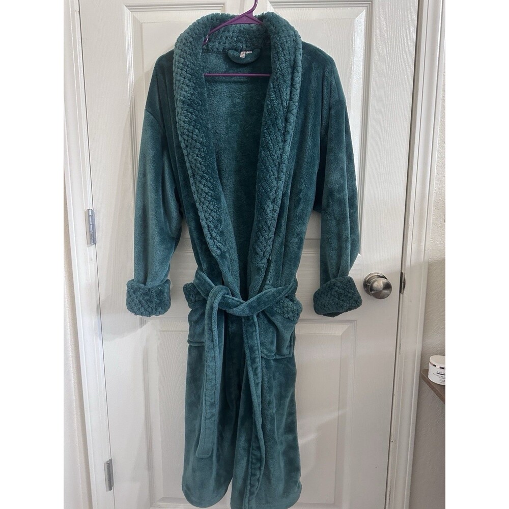 Body Touch Plush Emerald Green Women’s Robe Size L